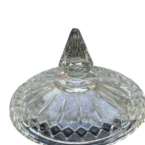 Vintage Indiana Princess Pattern Clear Covered Candy Dish Cut Pressed Glass - Picture 11 of 16